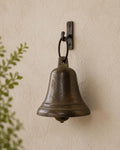 Heavy Metal Bell Large Rustic Farmhouse Bell with Clapper Primitive Wall Decor