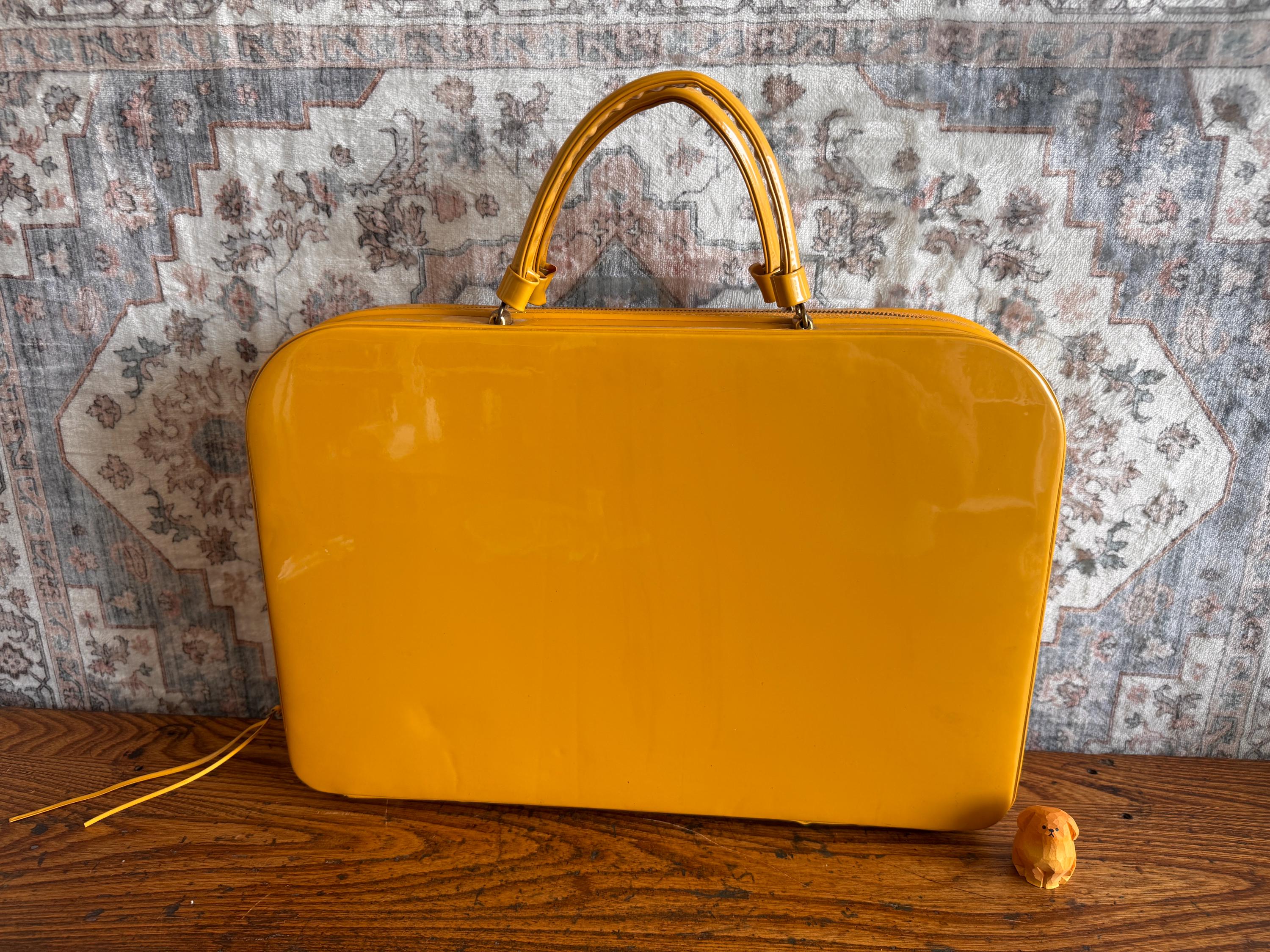 Vintage Celebrity Mustard Yellow Overnight Bag