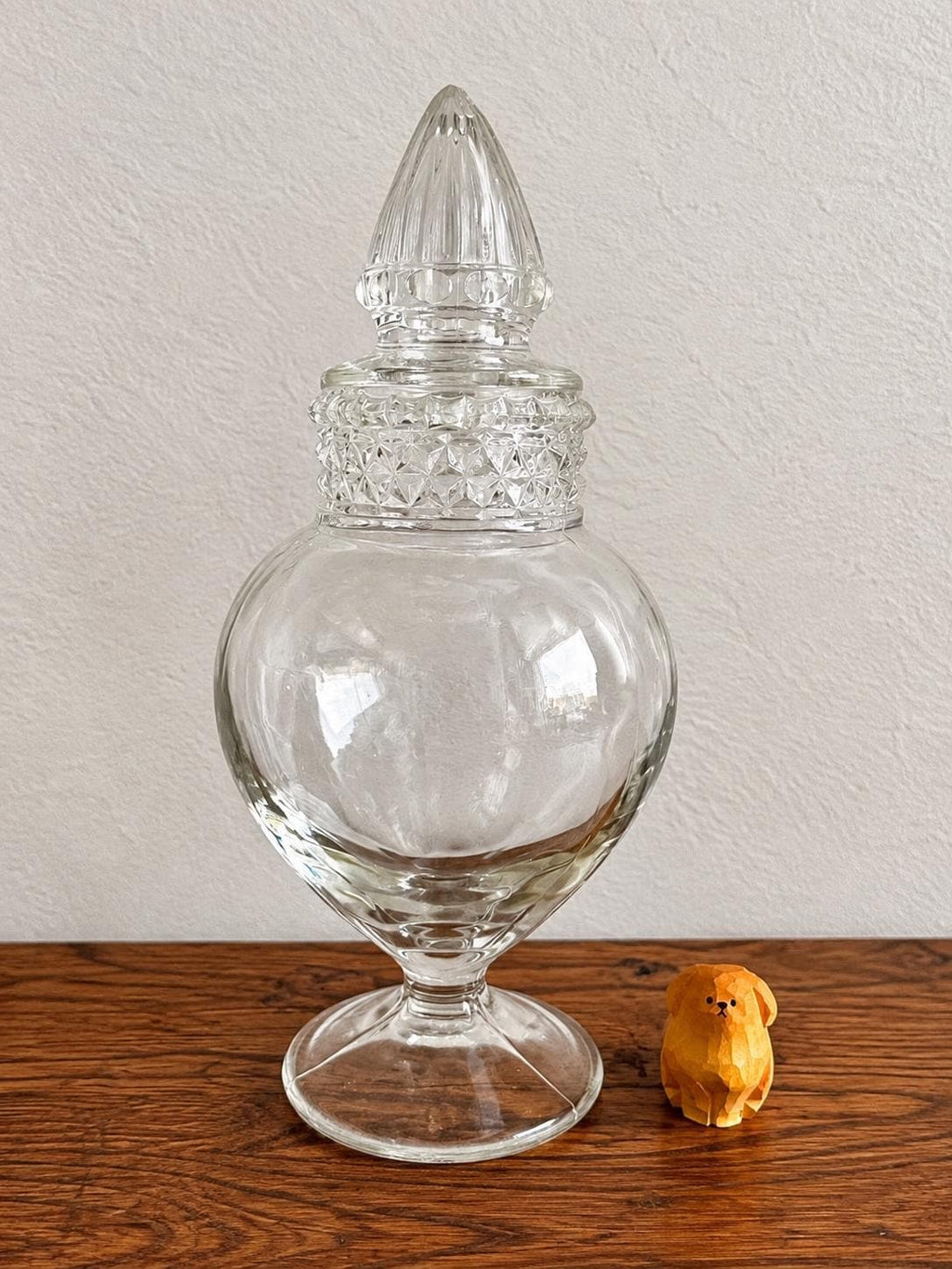 Vintage Tiffin Dakota Glass Apothecary Jar with Decorative Lid