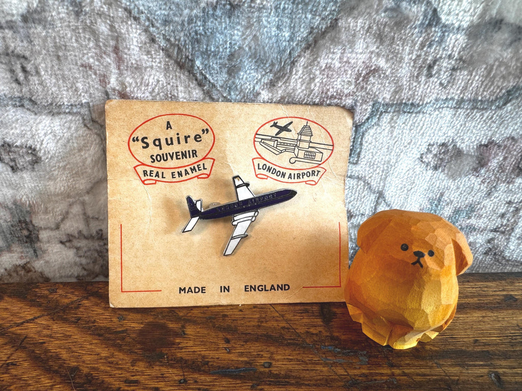 London Airport Airplane Souvenir Pin by Squire