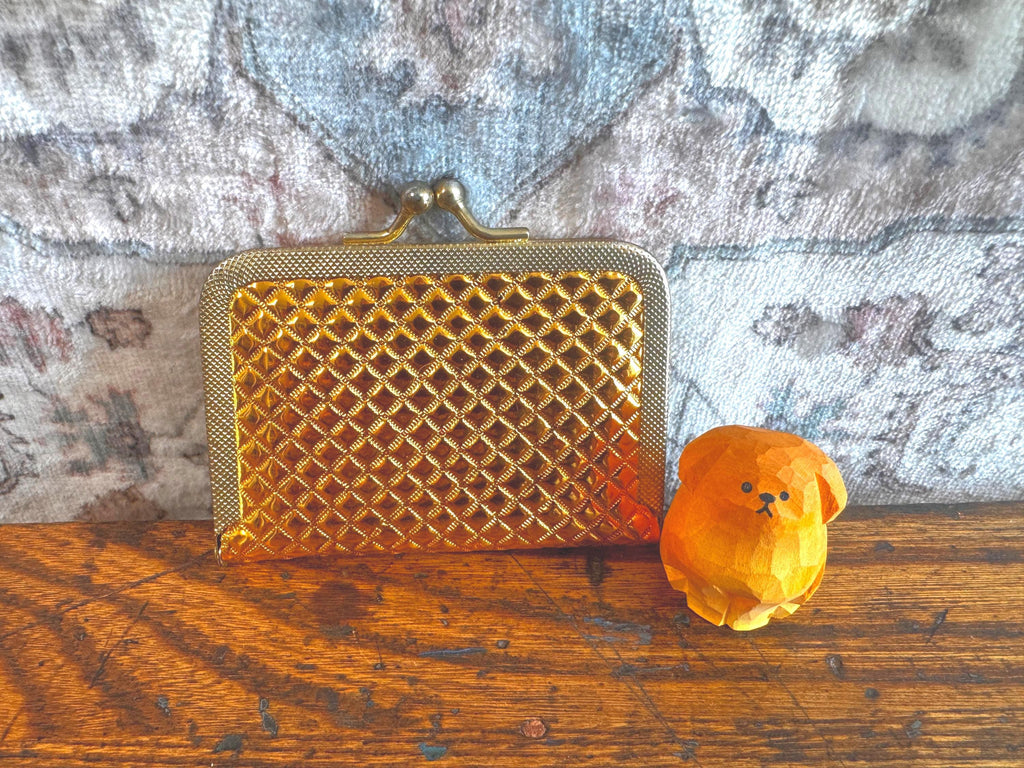 Mini Sewing Kit in Gold Quilted Clutch Case