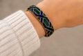 Boucher Green & Blue Enamel Hinged Bangle Bracelet