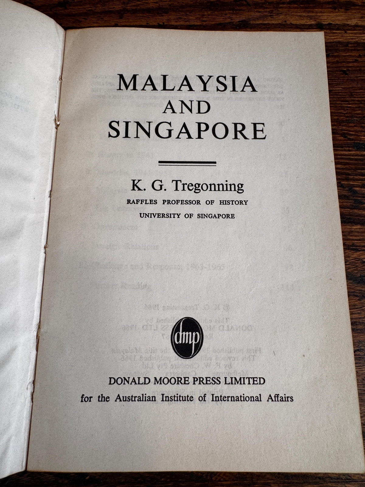 Malaysia and Singapore by K. G. Tregonning | 1966 Paperback Book