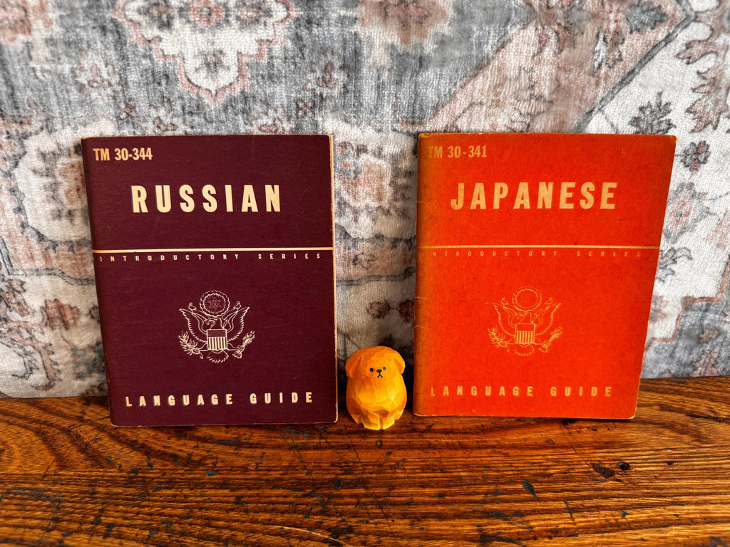 2 Vintage WWII Language Guide Books: Japanese & Russian