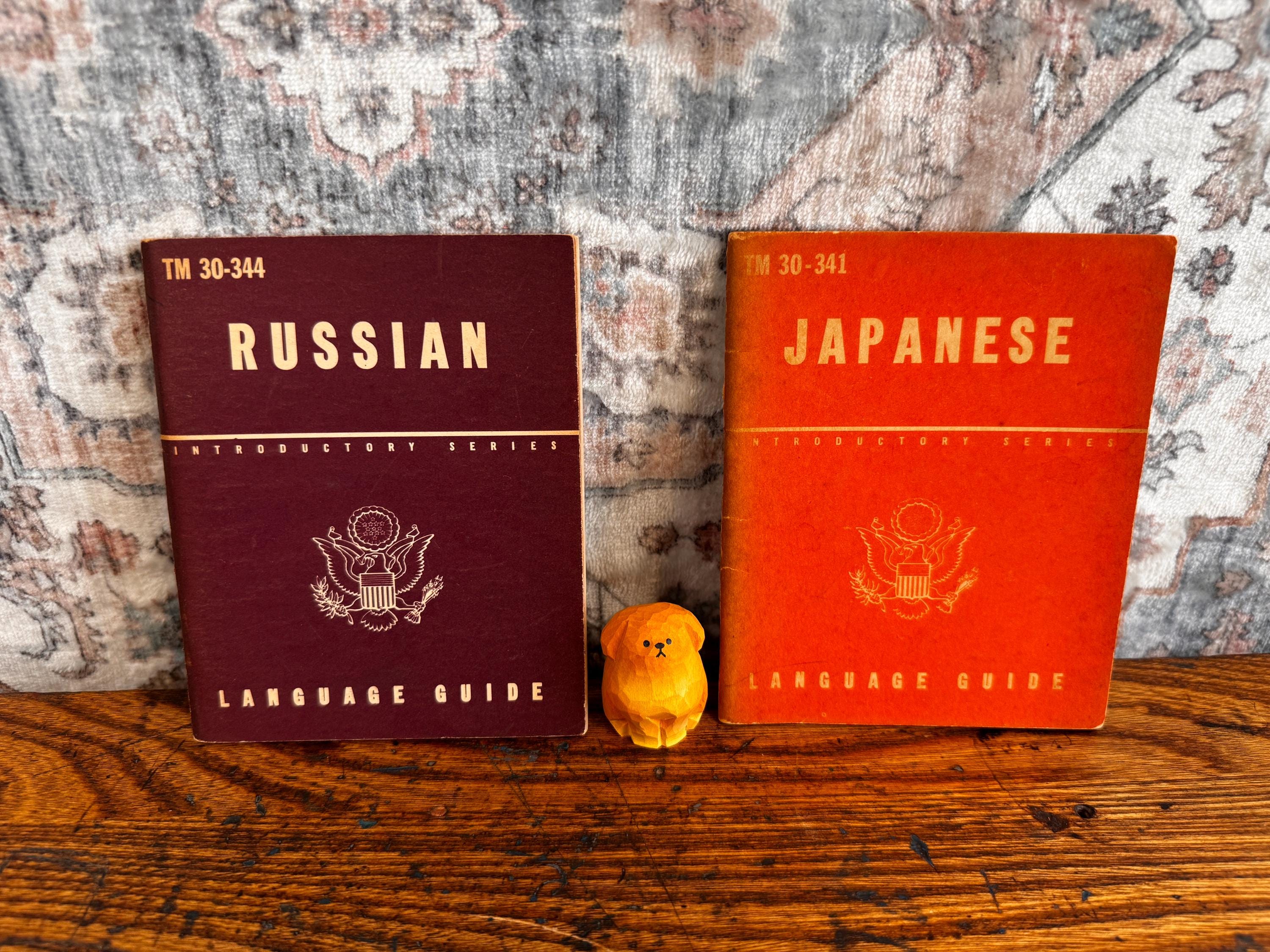 2 Vintage WWII Language Guide Books: Japanese & Russian