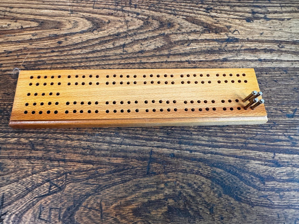 Vintage Wooden Cribbage Board with Original Box by Drueke