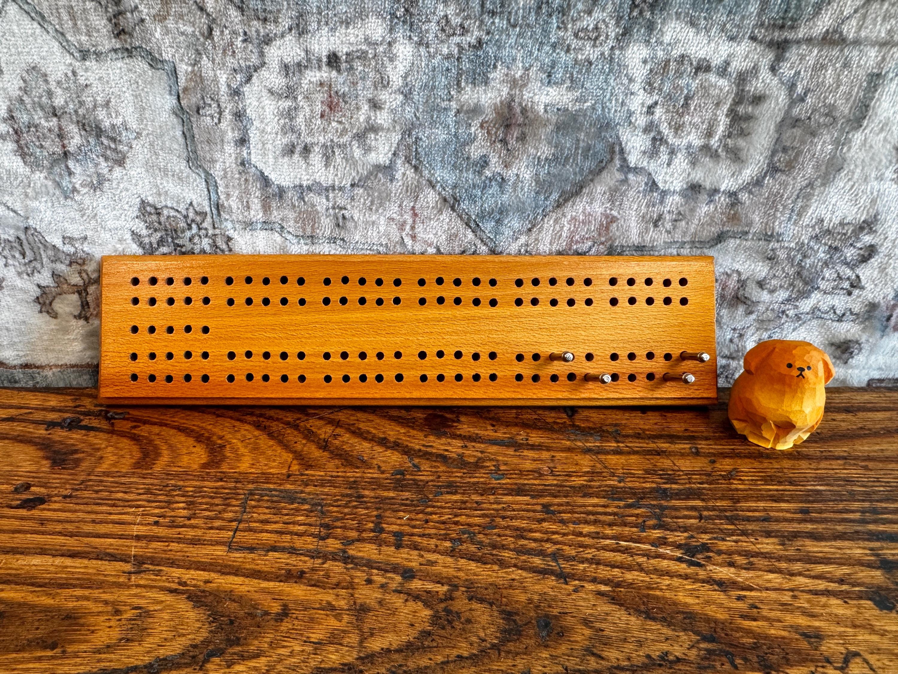 Vintage Wooden Cribbage Board with Original Box by Drueke