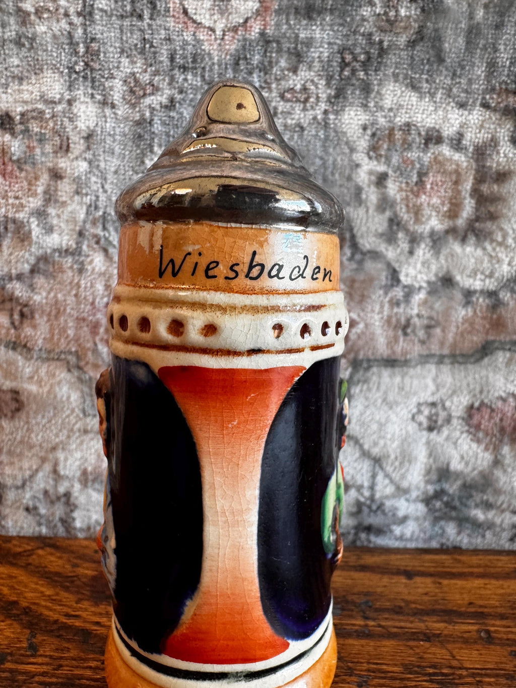 Vintage Wiesbaden Germany Beer Stein Salt & Pepper Shakers