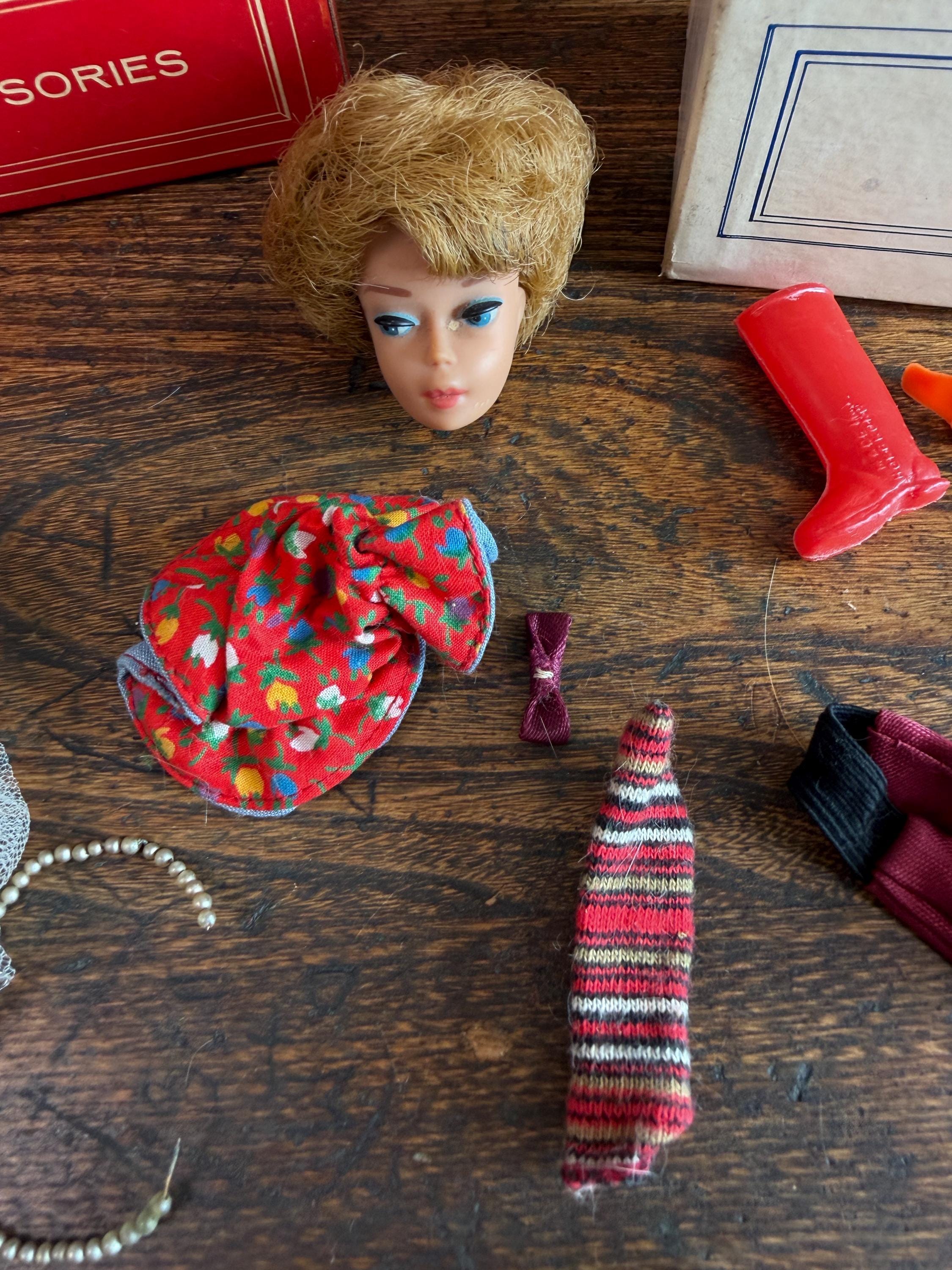 Late 4 Ponytail Barbie Doll with Wardrobe and 1964 Case by Mattel