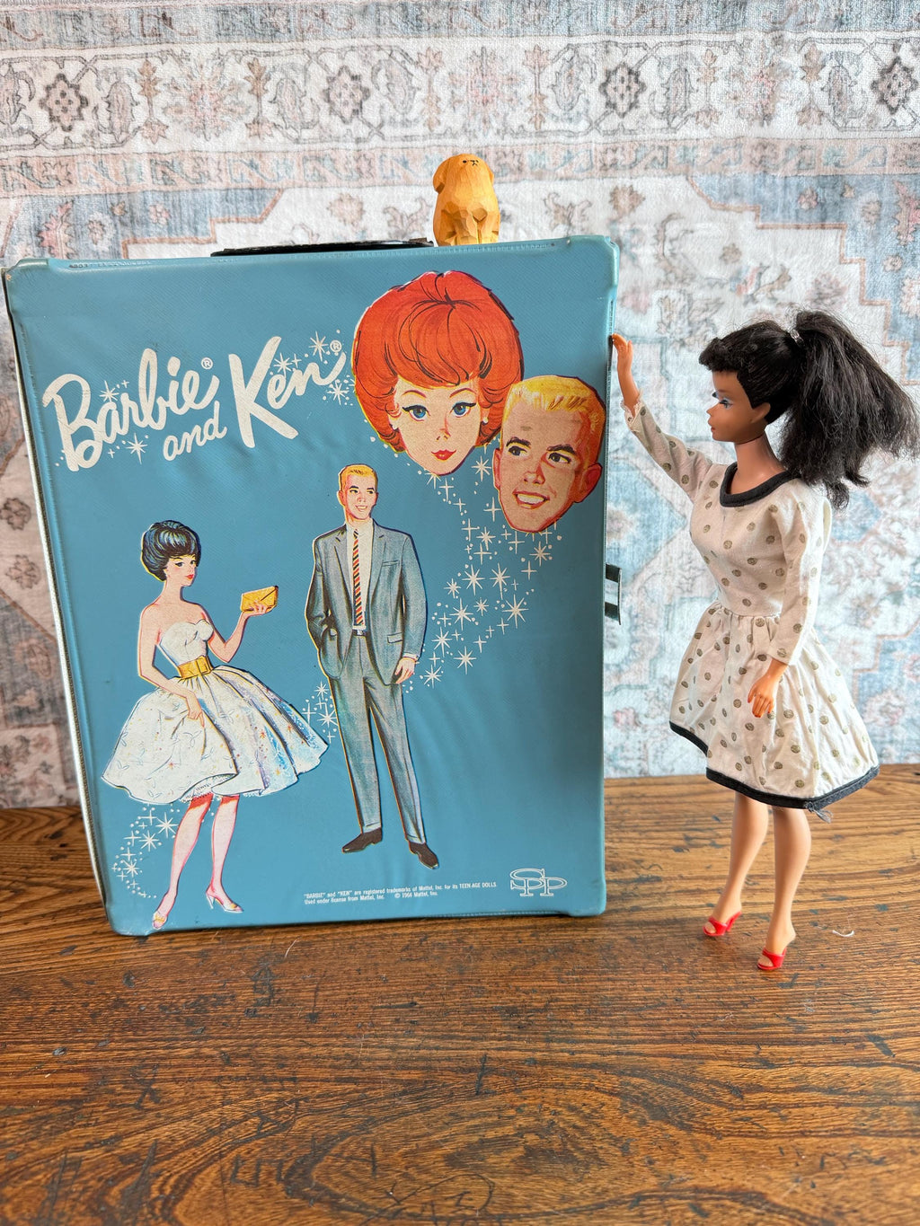 Late 4 Ponytail Barbie Doll with Wardrobe and 1964 Case by Mattel