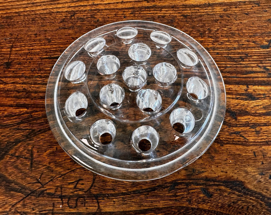 Clear Glass Vintage Flower Frog 5.25 Inch