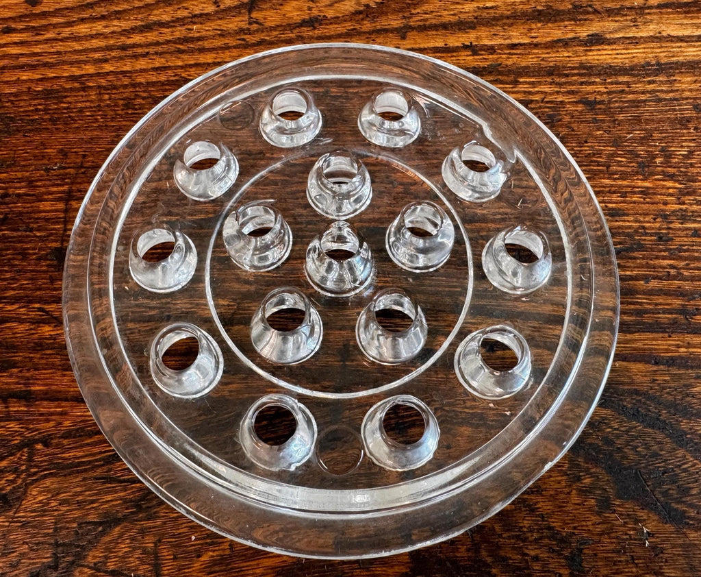 Clear Glass Vintage Flower Frog 5.25 Inch