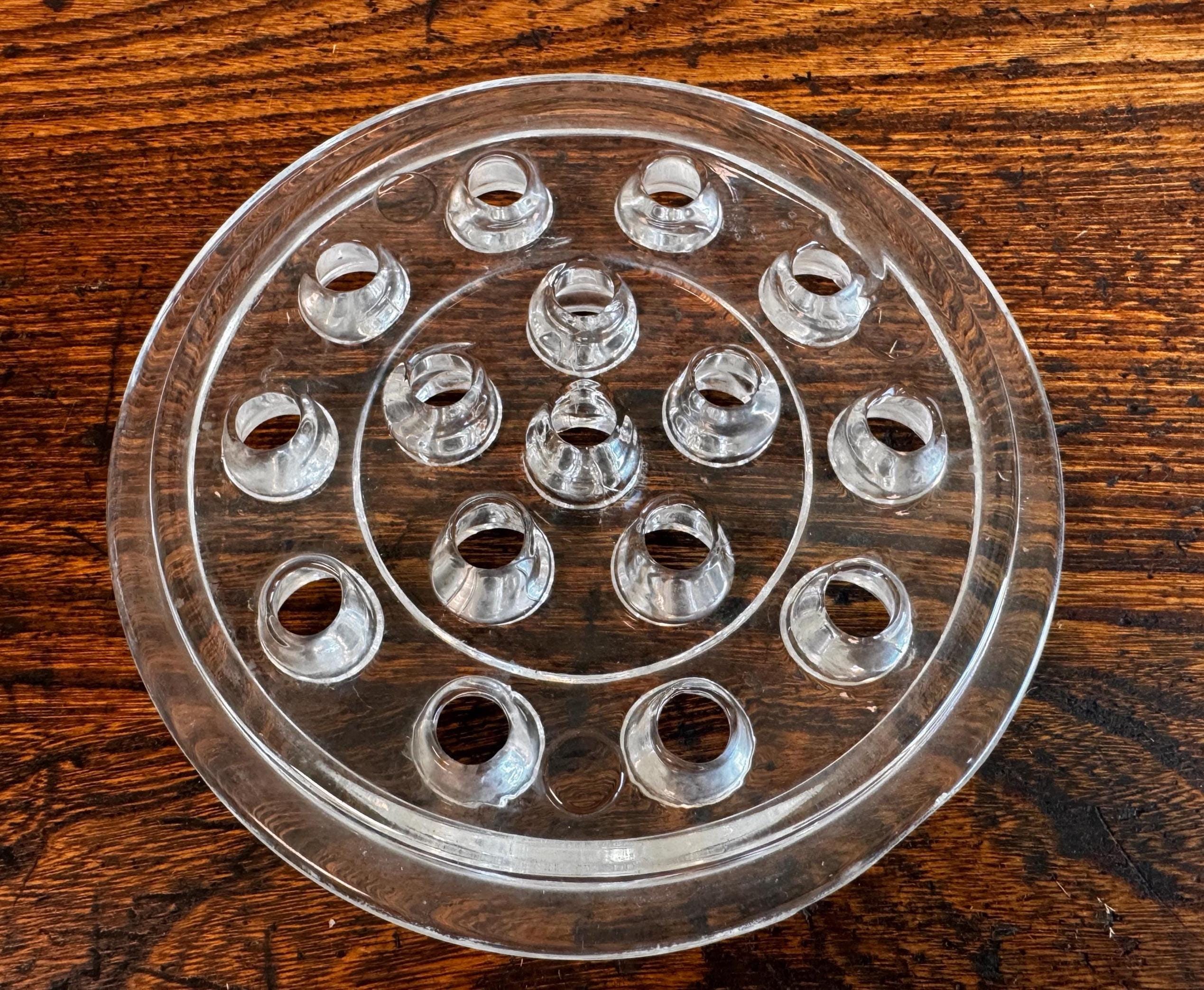 Clear Glass Vintage Flower Frog 5.25 Inch
