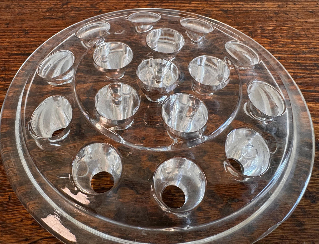 Clear Glass Vintage Flower Frog 5.25 Inch