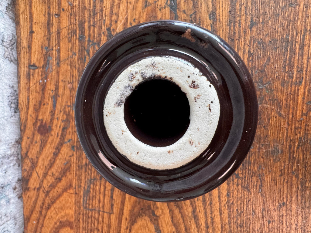Vintage Brown Ceramic Electrical Insulator PP5201 USA
