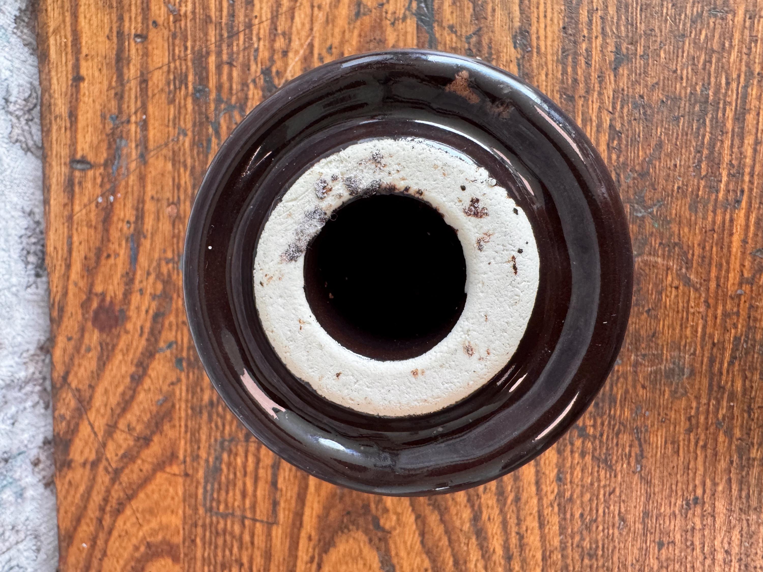 Vintage Brown Ceramic Electrical Insulator PP5201 USA