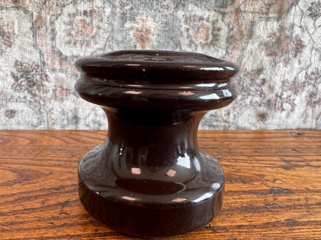 Vintage Brown Ceramic Electrical Insulator PP5201 USA