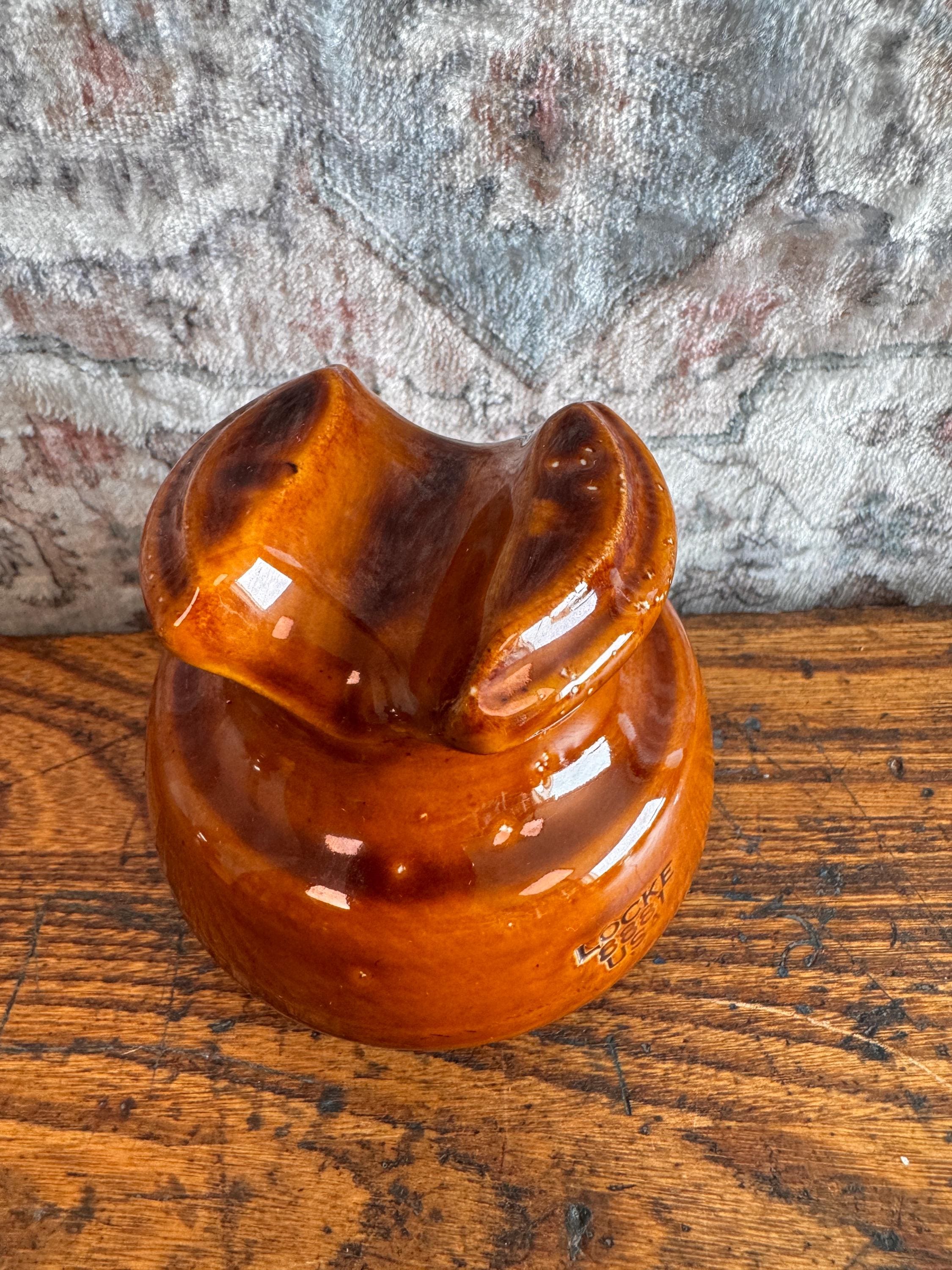 Vintage Locke 8881 USA Brown Ceramic Electrical Insulator