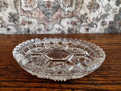 Set of Three Vintage Pressed Glass Coasters from Italy