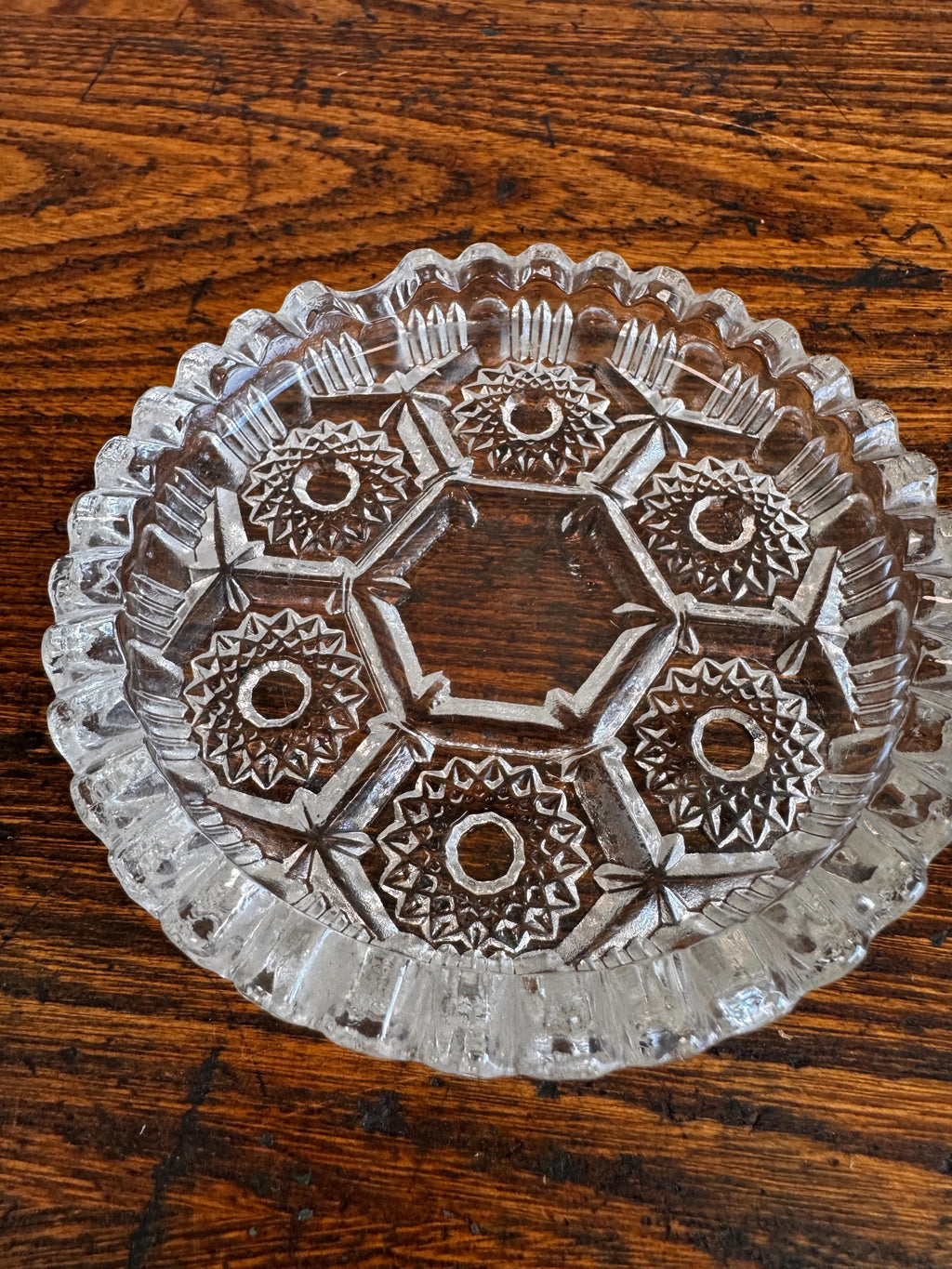 Set of Three Vintage Pressed Glass Coasters from Italy