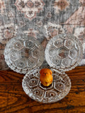 Set of Three Vintage Pressed Glass Coasters from Italy