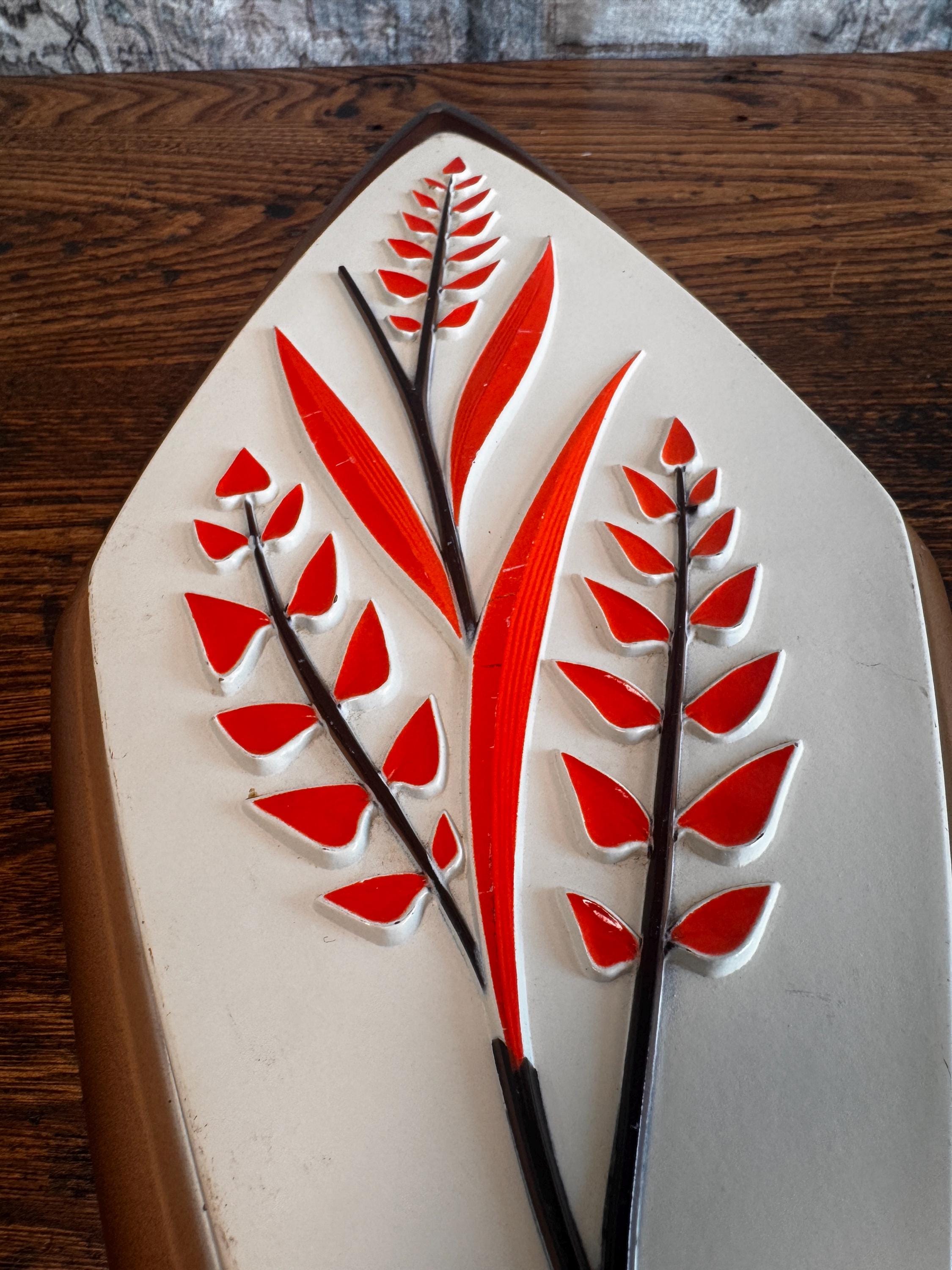 Set of Four Mid-Century Modern Syroco Wall Plaques with Floral Motifs