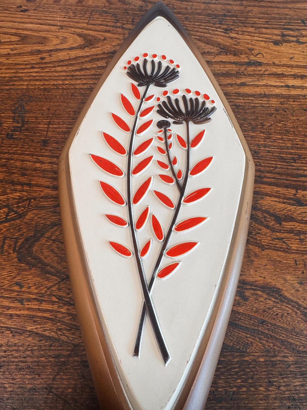 Set of Four Mid-Century Modern Syroco Wall Plaques with Floral Motifs