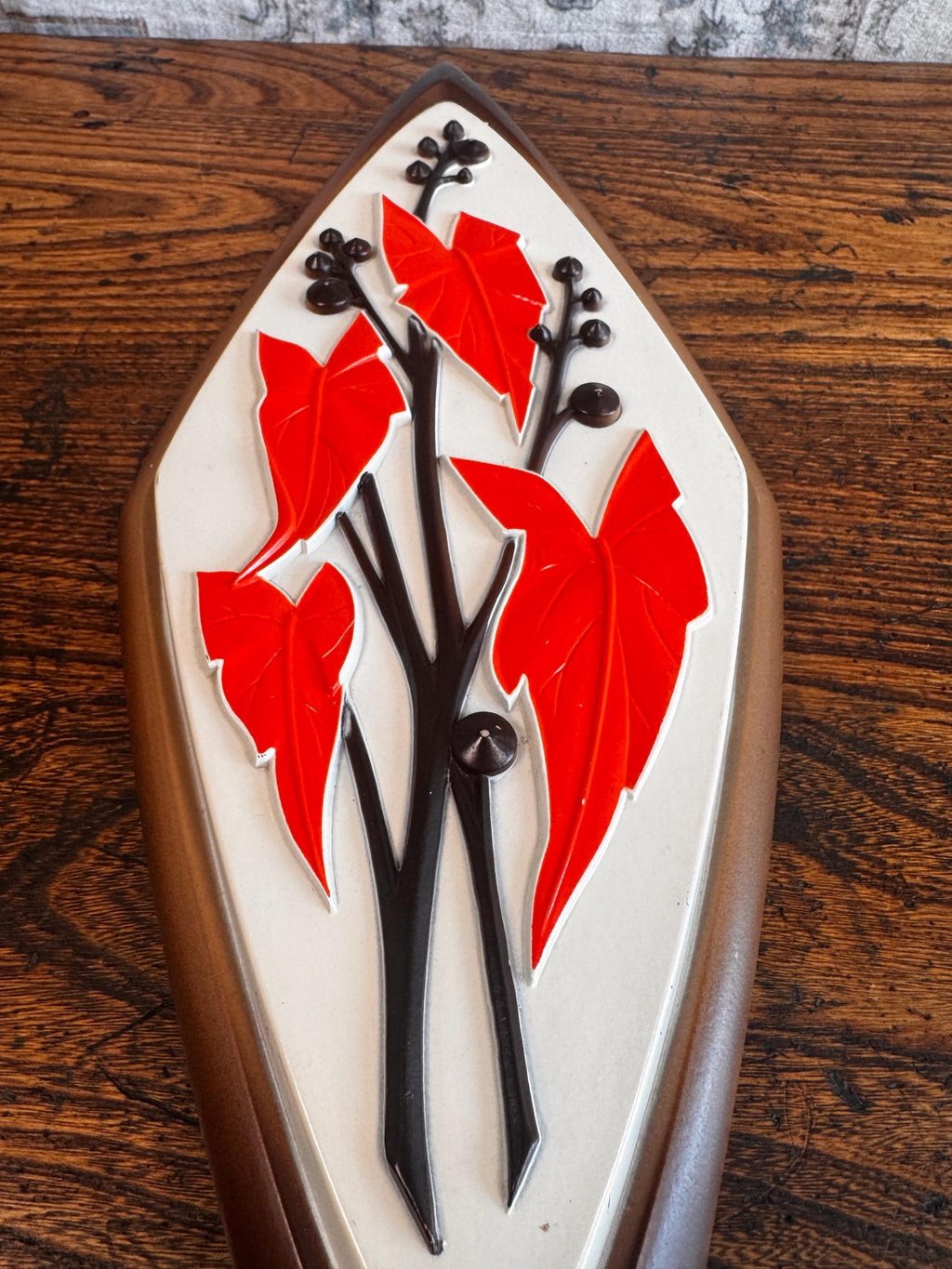 Set of Four Mid-Century Modern Syroco Wall Plaques with Floral Motifs