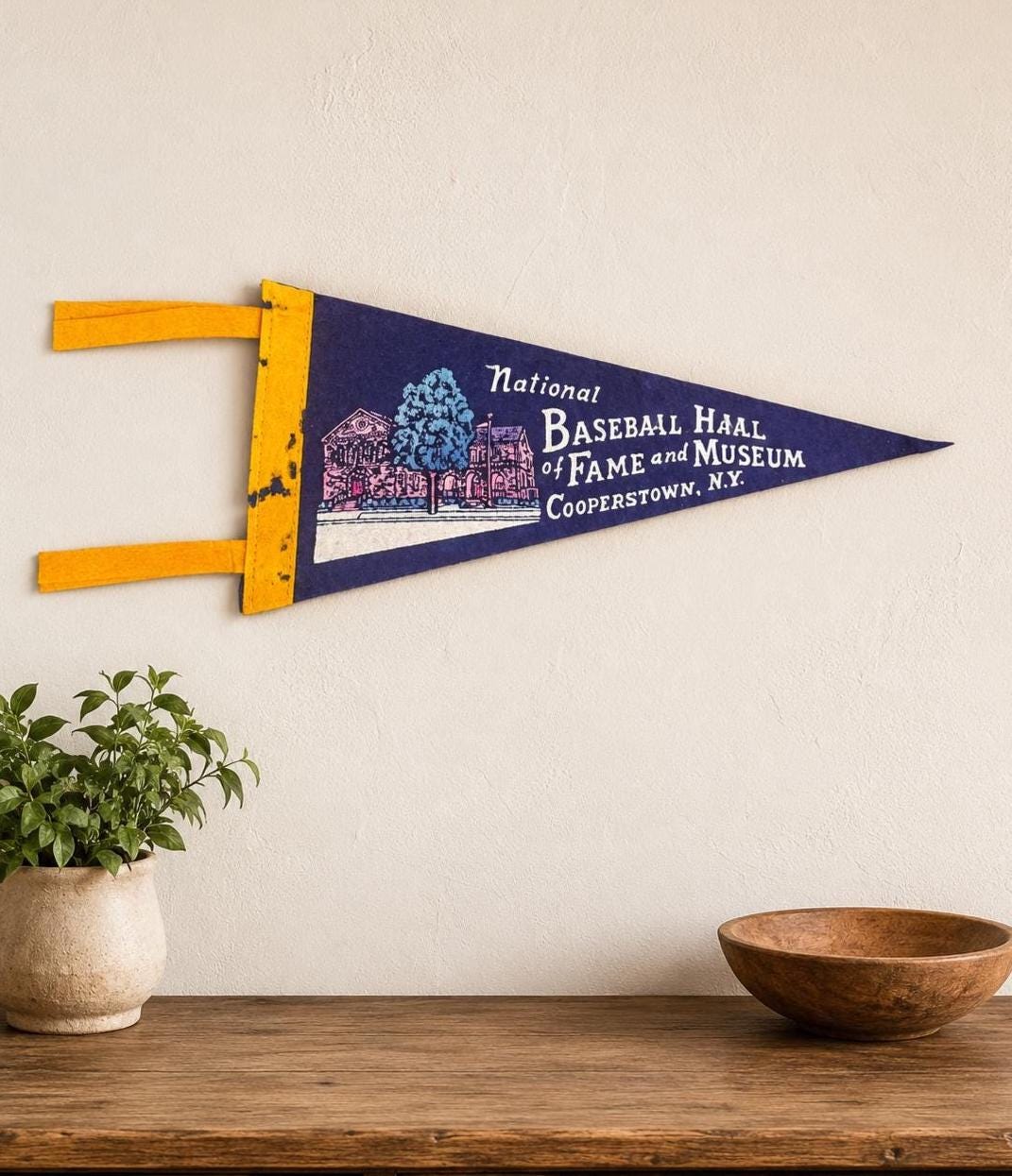 Vintage Baseball Hall of Fame Felt Pennant