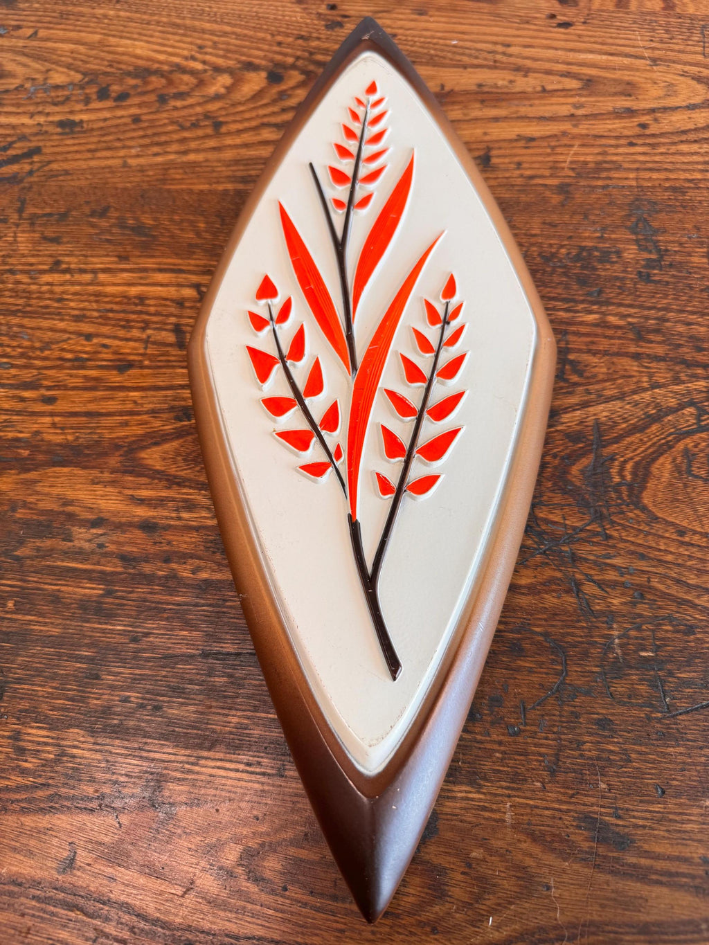 Set of Four Mid-Century Modern Syroco Wall Plaques with Floral Motifs