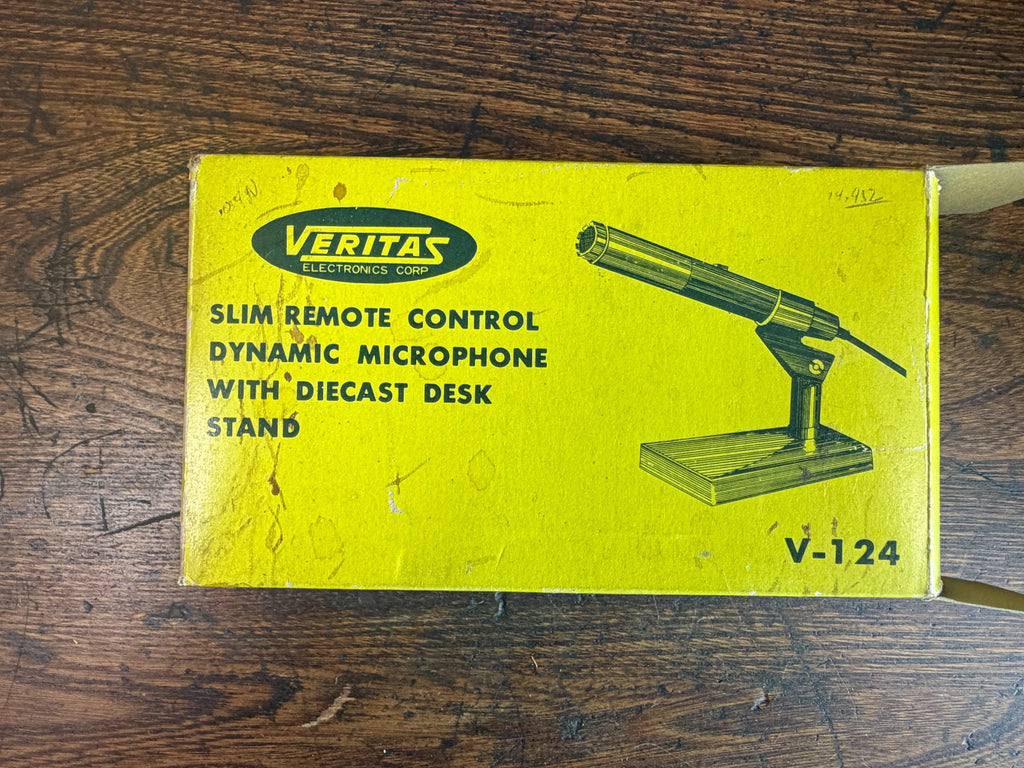 Veritas Slim Remote Control Microphone V-124 | Vintage Dynamic Mic with Desk Stand