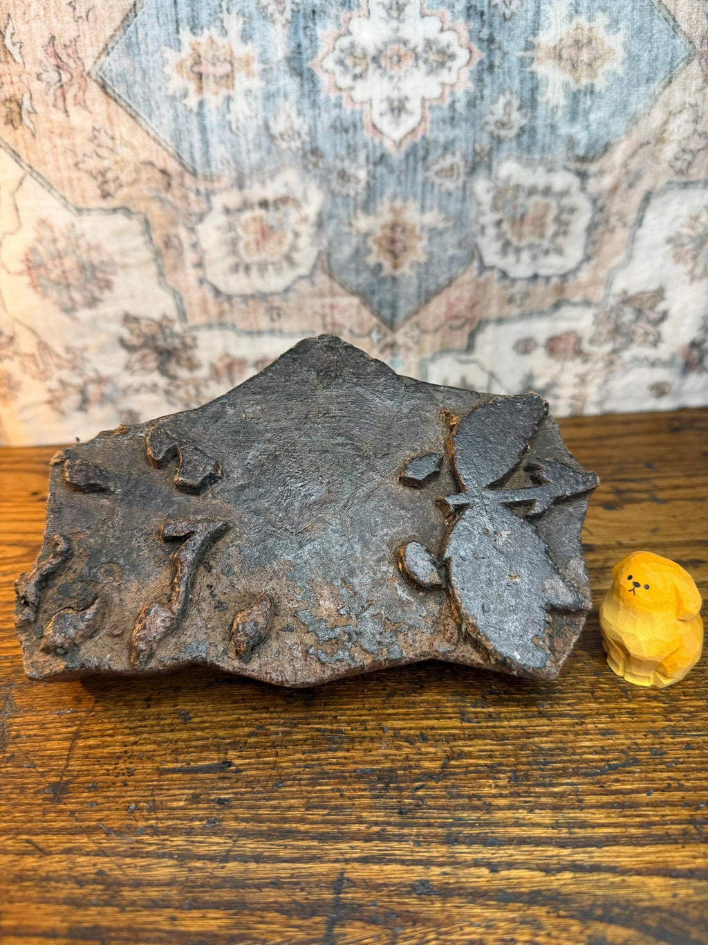 Bold Petal Vintage Hand-Carved Textile Printing Block