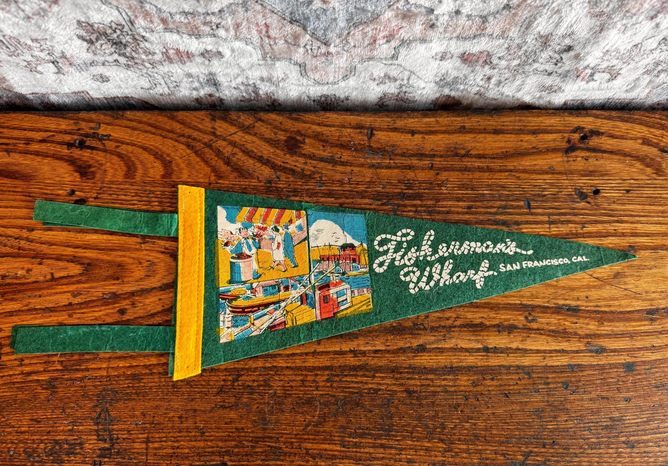 Vintage Fishermans Wharf San Francisco Felt Pennant 11"
