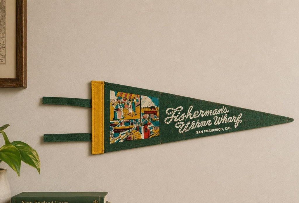 Vintage Fishermans Wharf San Francisco Felt Pennant 11"