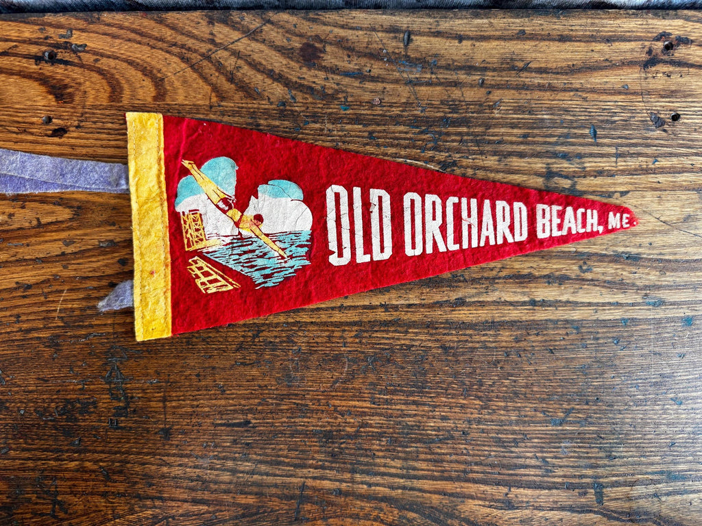 Old Orchard Beach Maine Vintage Felt Souvenir Pennant