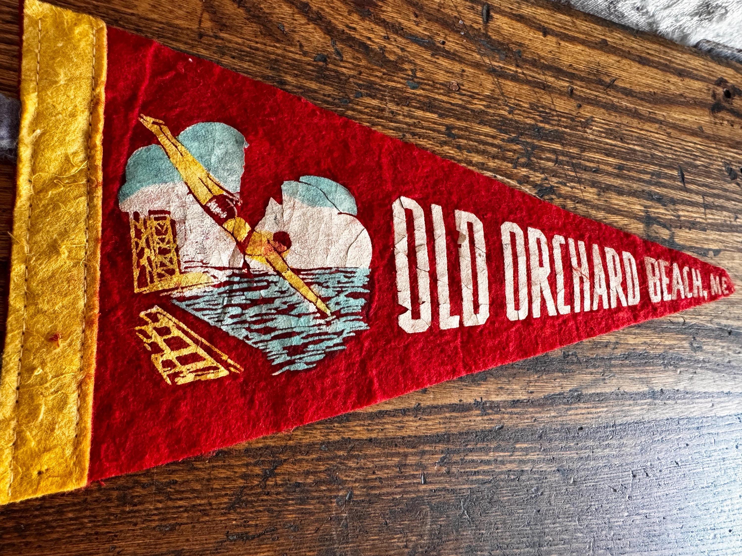 Old Orchard Beach Maine Vintage Felt Souvenir Pennant