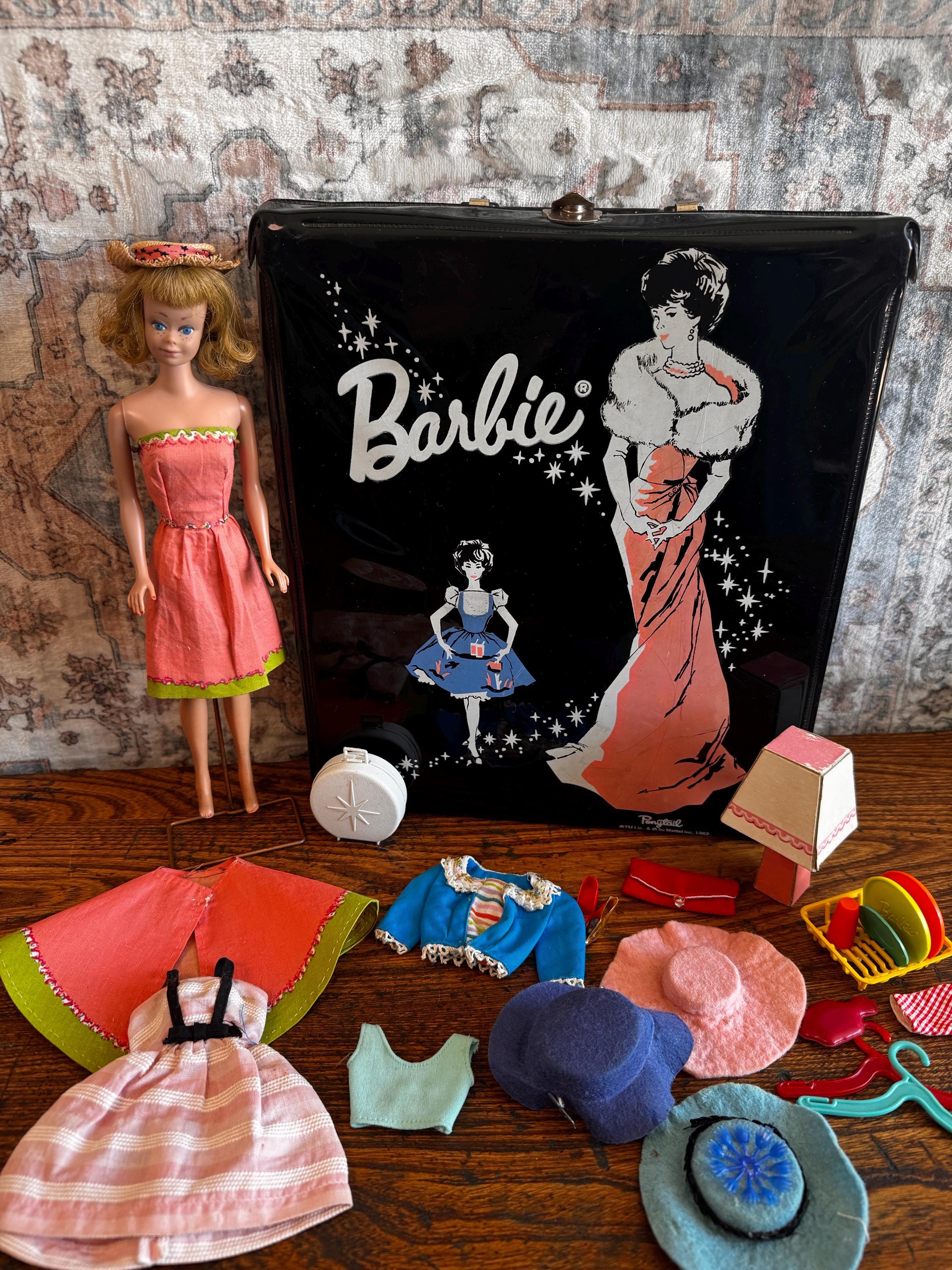 Vintage 1960's Mattel Midge Doll with Accessories and Carrying Case