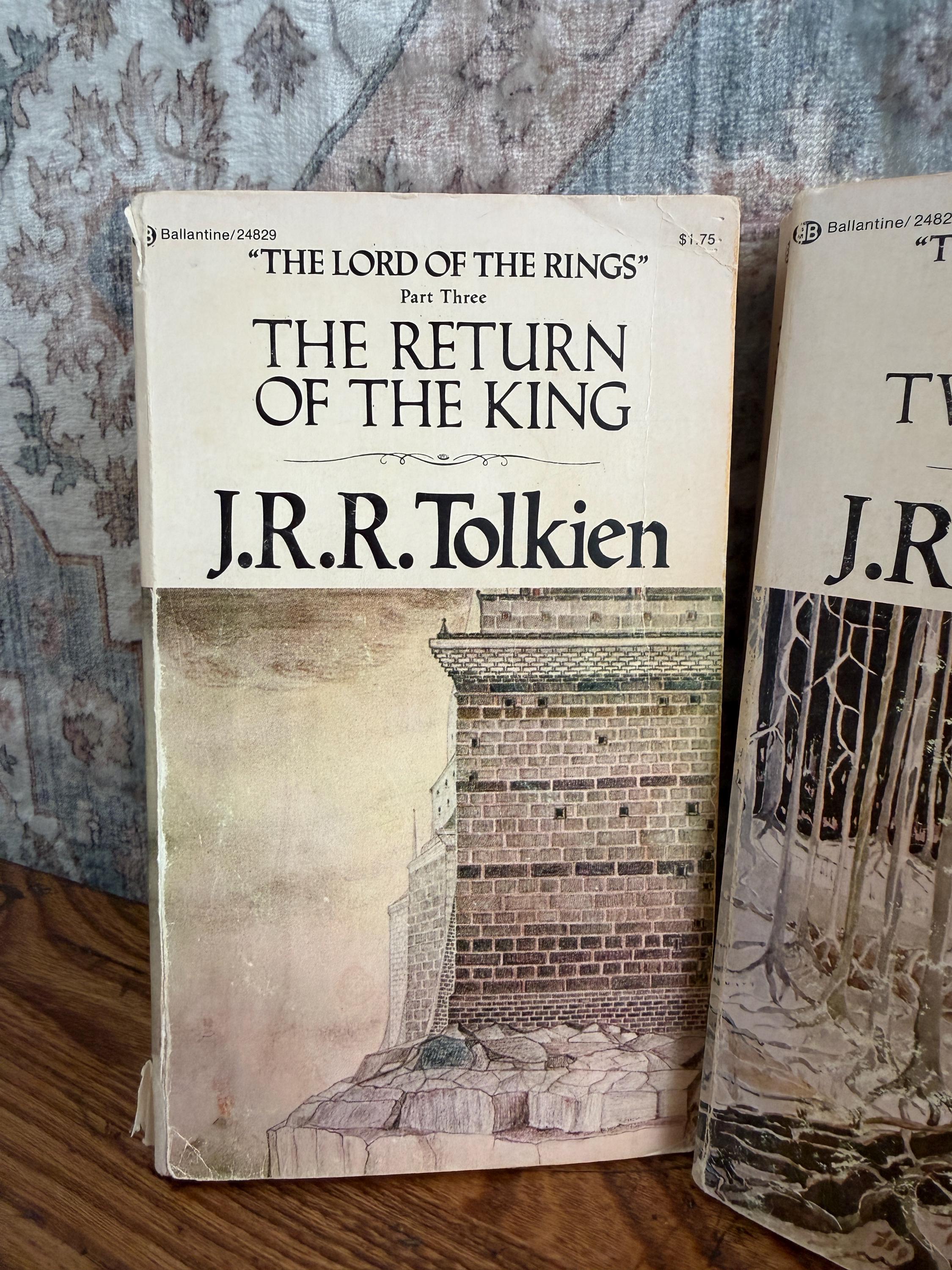 Lot of 3 The Lord of the Rings Books by J.R.R. Tolkien