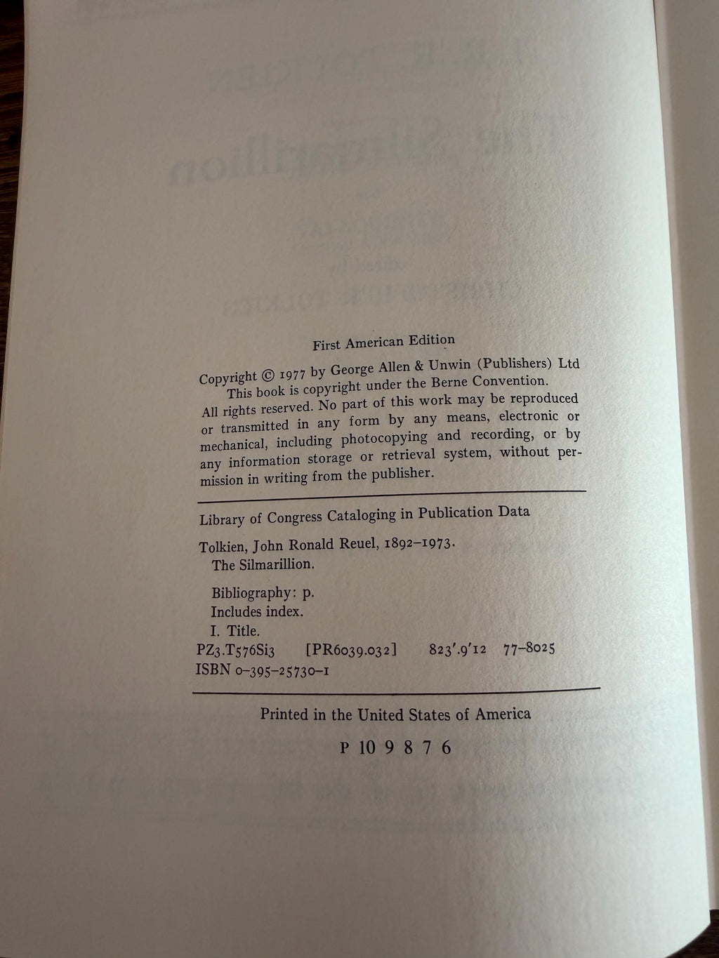 The Silmarillion by J. R. R. Tolkien | 1977 Hardcover