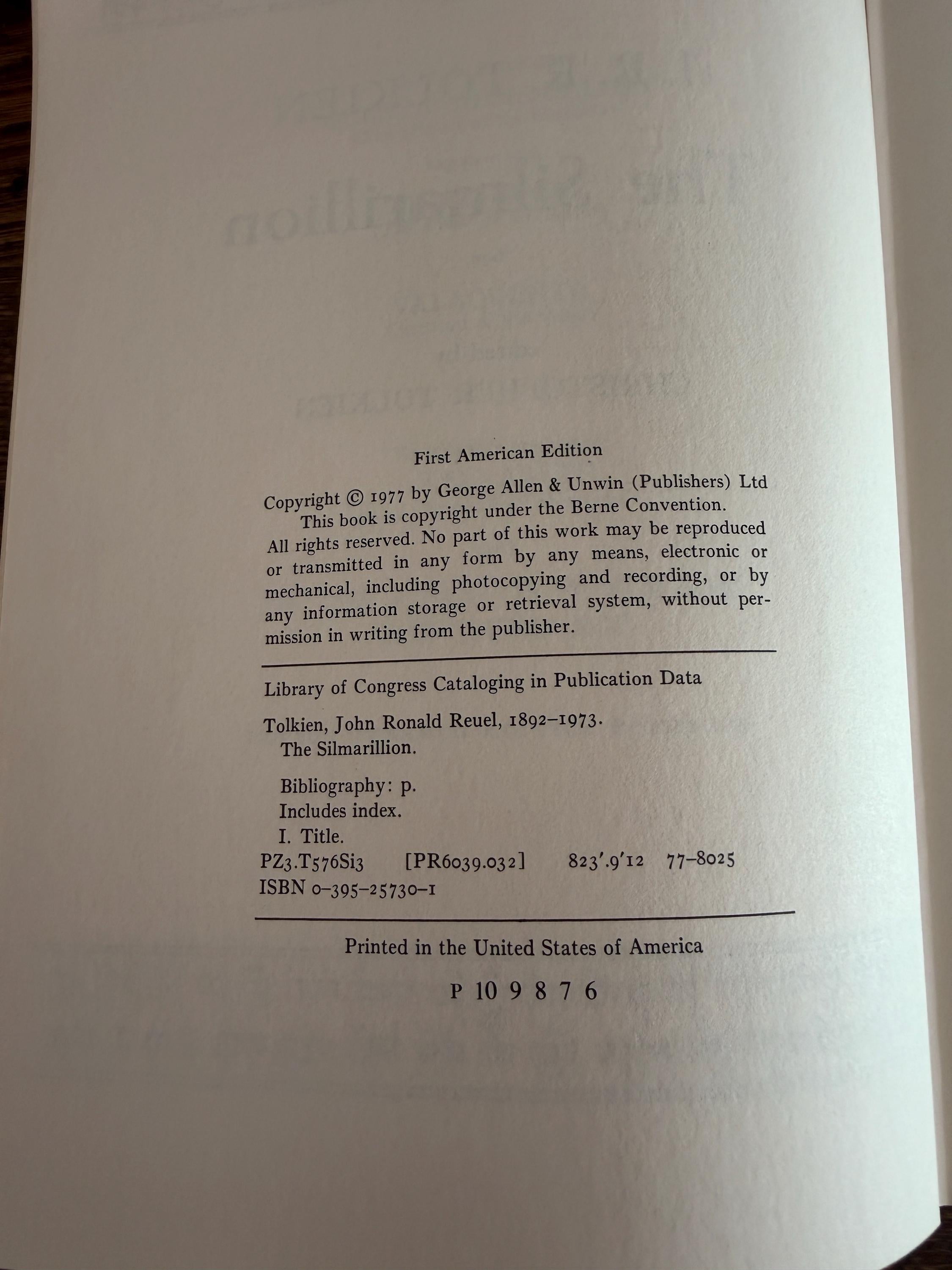 The Silmarillion by J. R. R. Tolkien | 1977 Hardcover