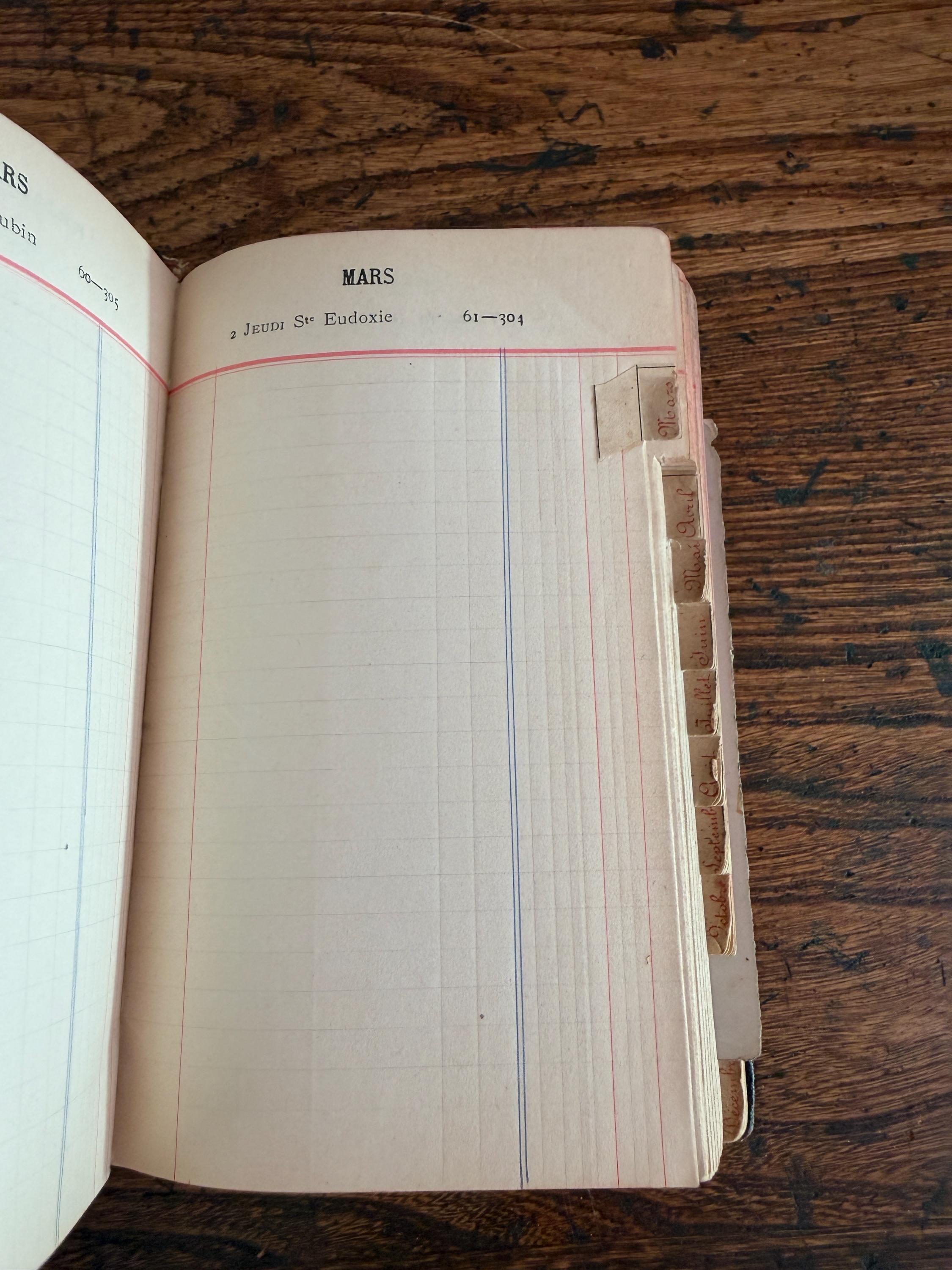 Agenda 1905 French Language Vintage Diary