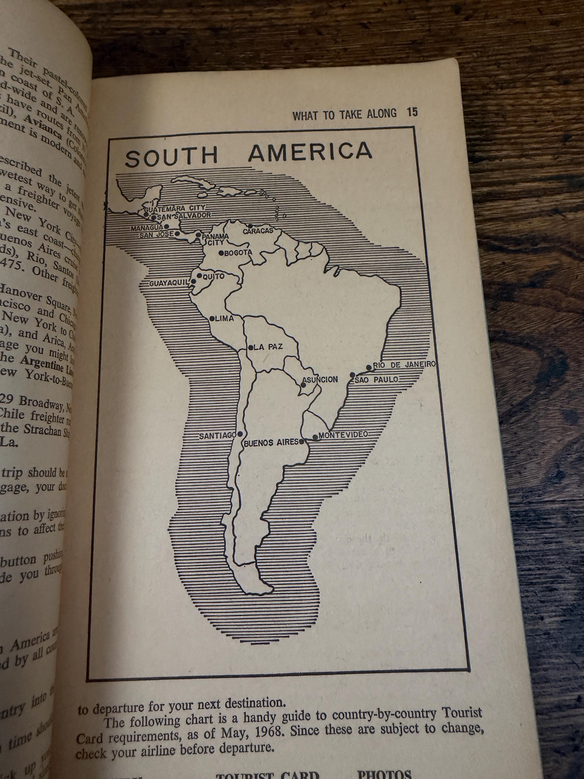 South America on 5 Dollars a Day by Arnold & Harriet Greenberg | 1968 Paperback Travel Guide