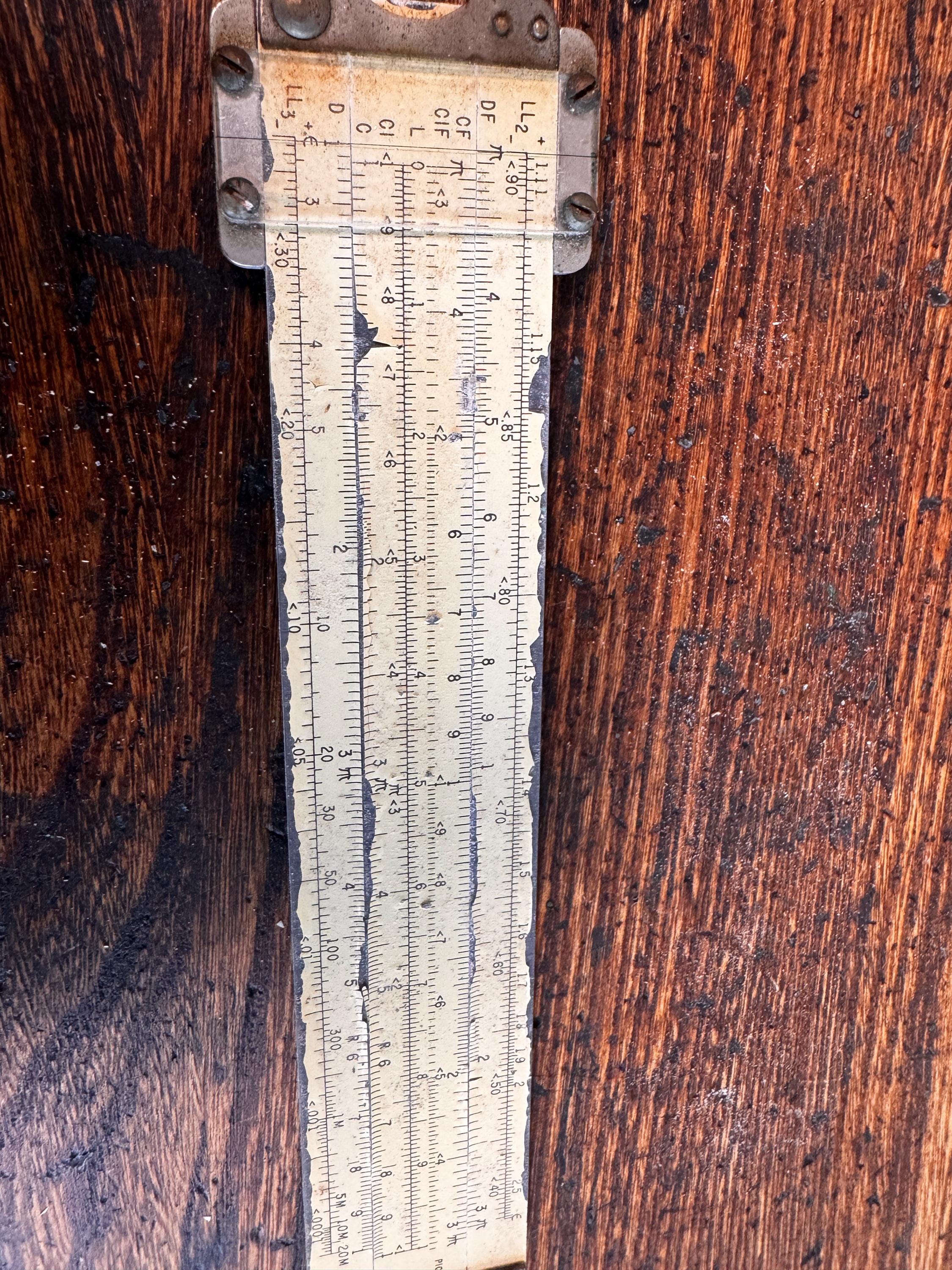 Pickett Log Log Slide Rule with 1953 Instruction Booklet and Leather Case