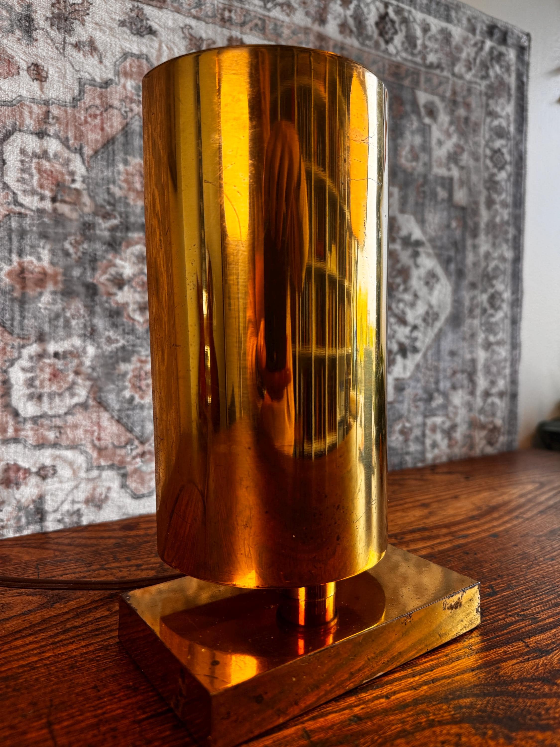 Chapman 1976 Brass Table Lamp with Dimmer Switch