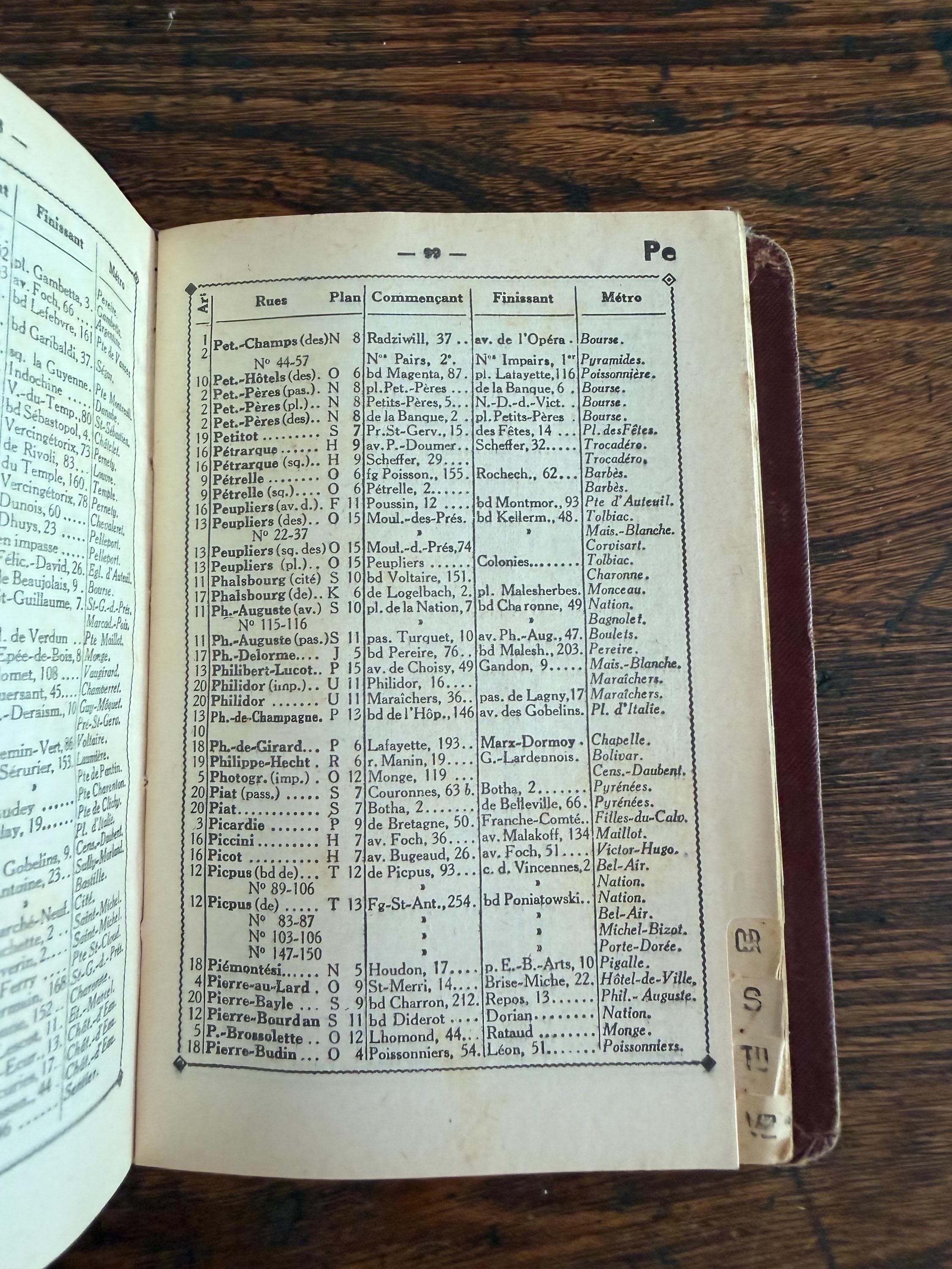 Guide Indicateur des Rues de Paris by A. Léconté | Early 20th Century Book
