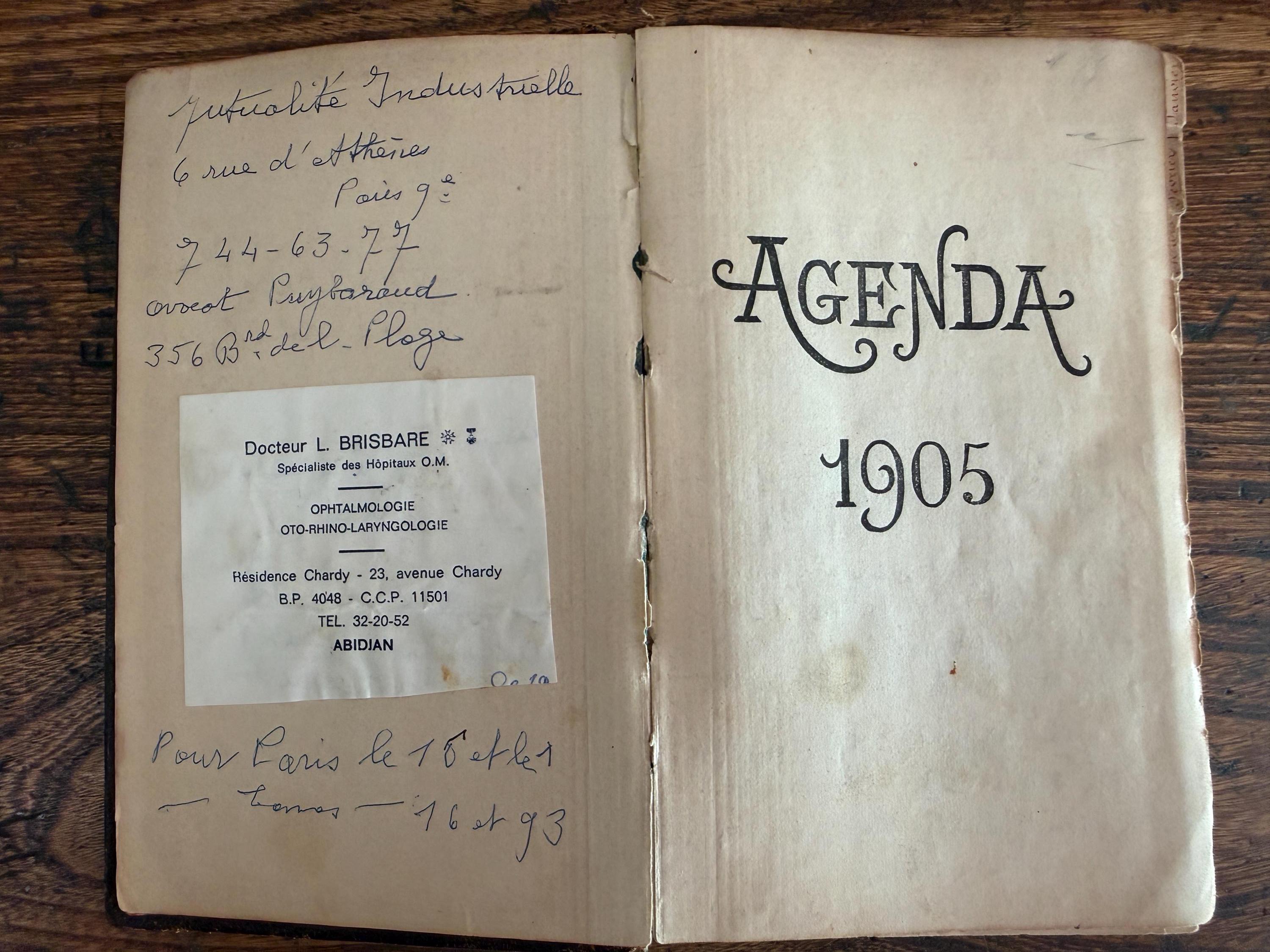 Agenda 1905 French Language Vintage Diary