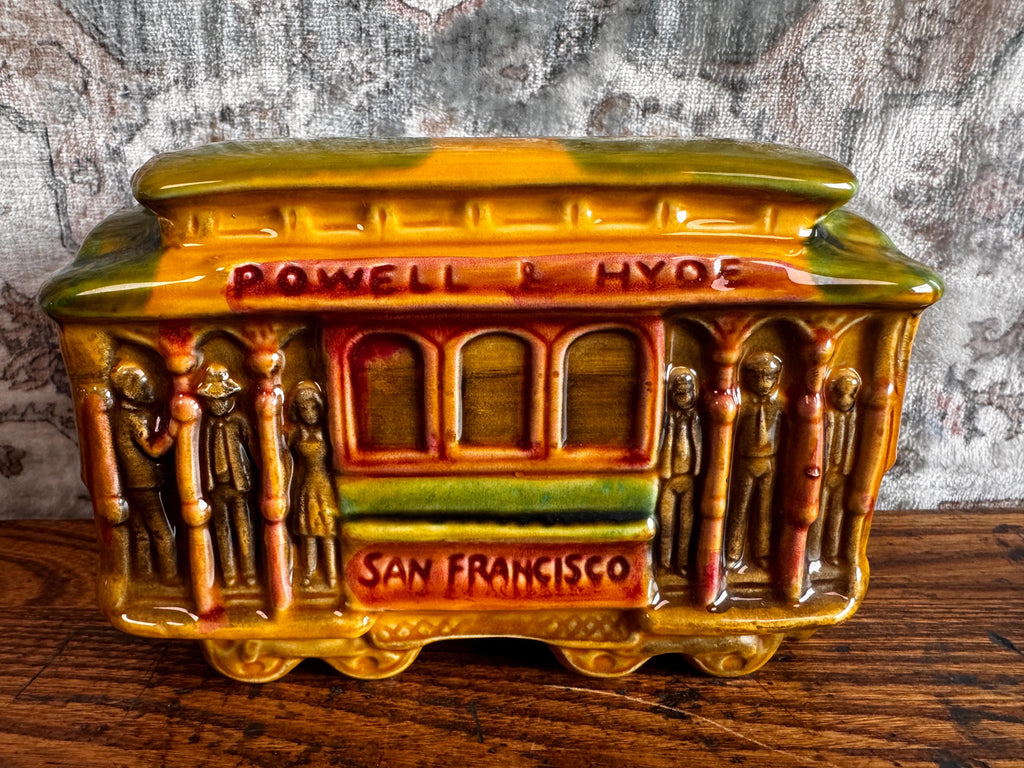 Powell & Mason St. San Francisco Cable Car Ceramic Coin Bank