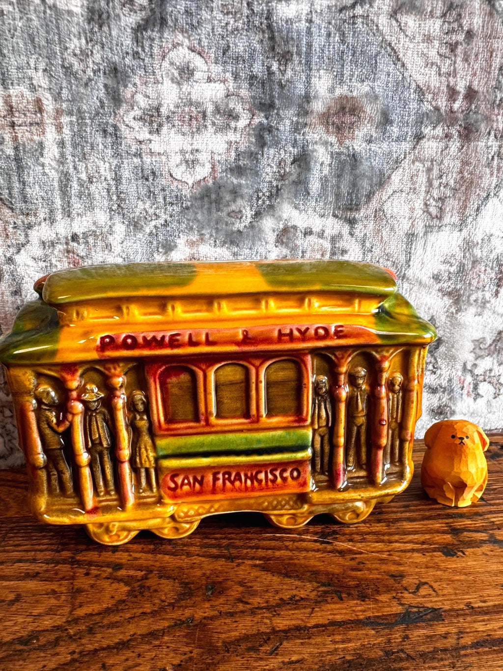 Powell & Mason St. San Francisco Cable Car Ceramic Coin Bank