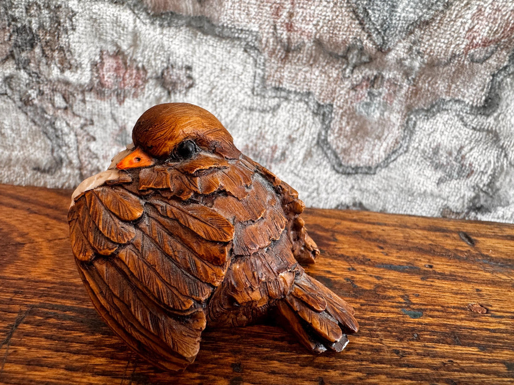 Hand-Painted Ceramic European Robin Figurine by D. Capozzio | Artefice Ottanta 1981