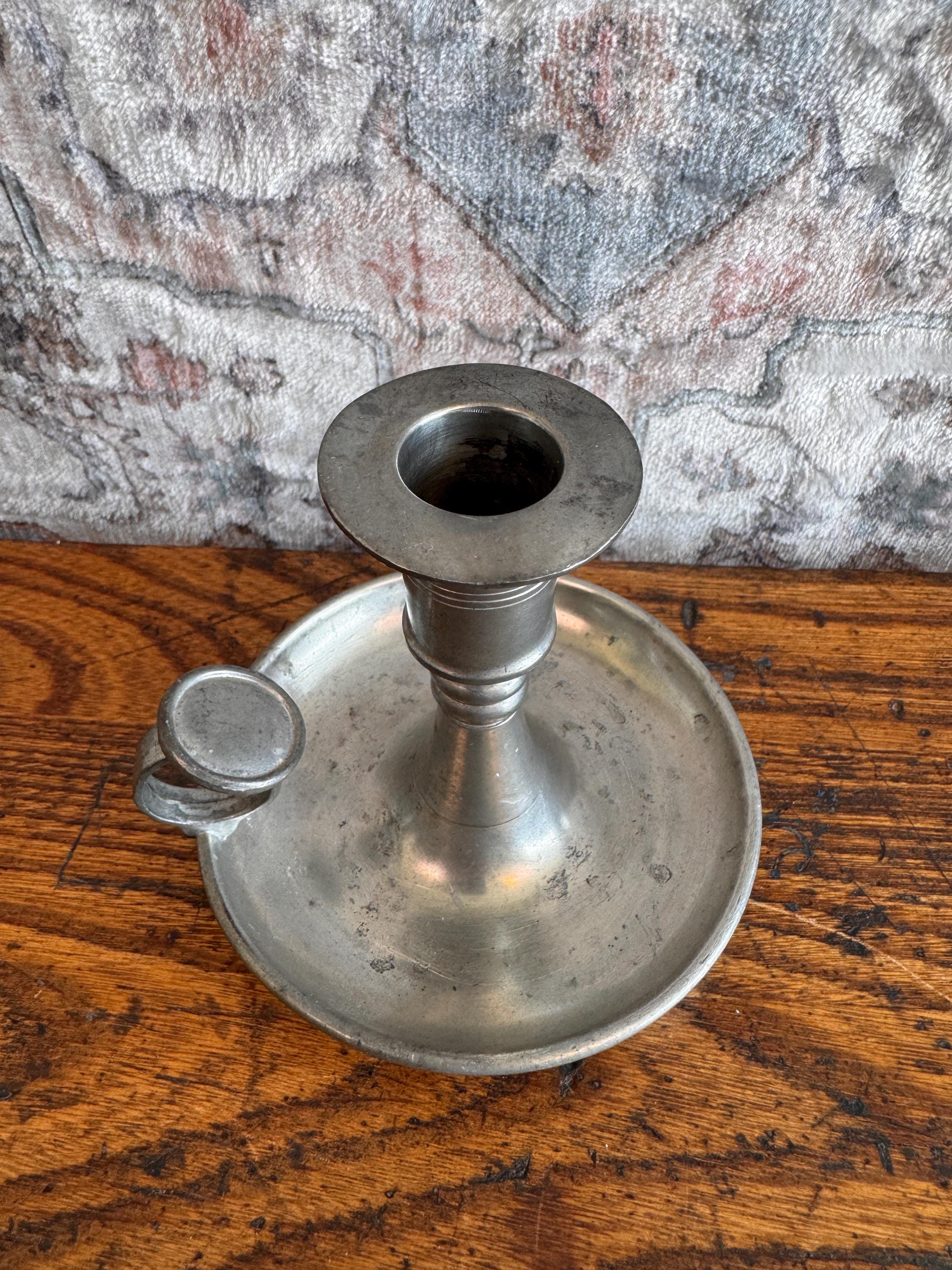 Vintage Pewter Chamberstick Candle Holder by KMD Royal Holland